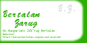 bertalan zarug business card